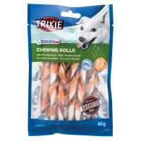 Gardums suņiem : Trixie Denta Fun barbecue chewing rolls, chicken, 12 cm, 10 gab/80 g.