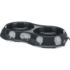 Bļoda dzīvniekiem, plastmasa : Trixie Double bowl, light, weight version, 2 × 0.2 l/ø 11 cm