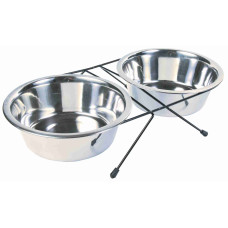 Paliknis ar blodām - Trixie Eat on Feet Bowl Set, 2*1.8l/21cm