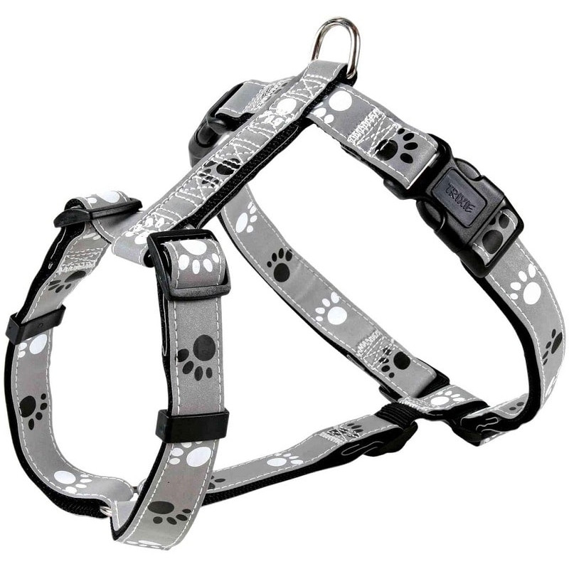 Krūšu siksna : Trixie Silver Reflect H-Harness "S-M", 40-65cm/20mm