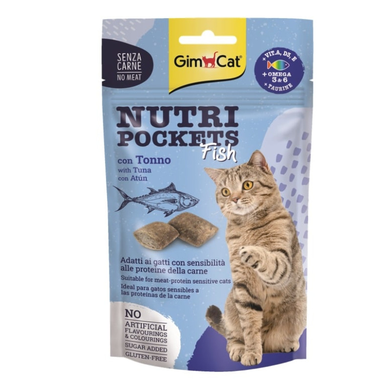 Gardumi kaķiem : Gimborn Nutri Pockets with Fish and Tuna 60g. ar zivīm un tunci