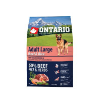 Sausa barība suņiem - Ontario Dog Adult Large Beef, Rice and Turkey, 2,25 kg