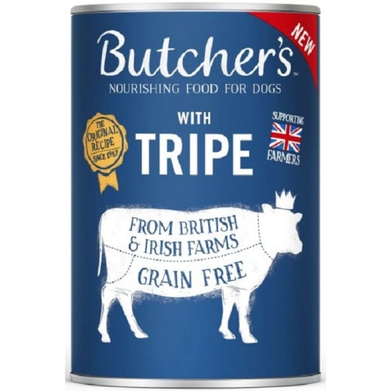 Konservi suņiem : Butchers DOG Original Tripe Mix pate 1200g