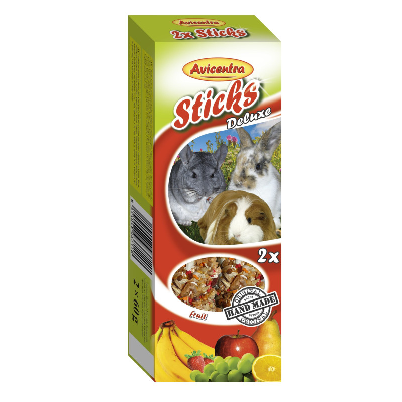 Papildbarība grauzējiem – AVICENTRA Sticks fruit for big rodents 2*60gr