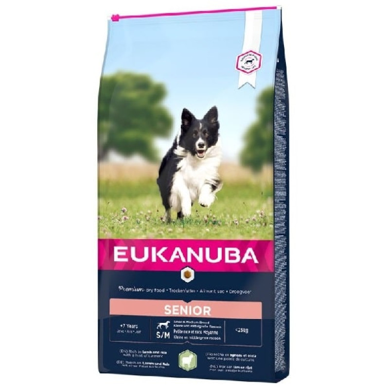 Sausa barība suņiem - Eukanuba Mature and Senior Lamb and Rice 12kg, senioriem