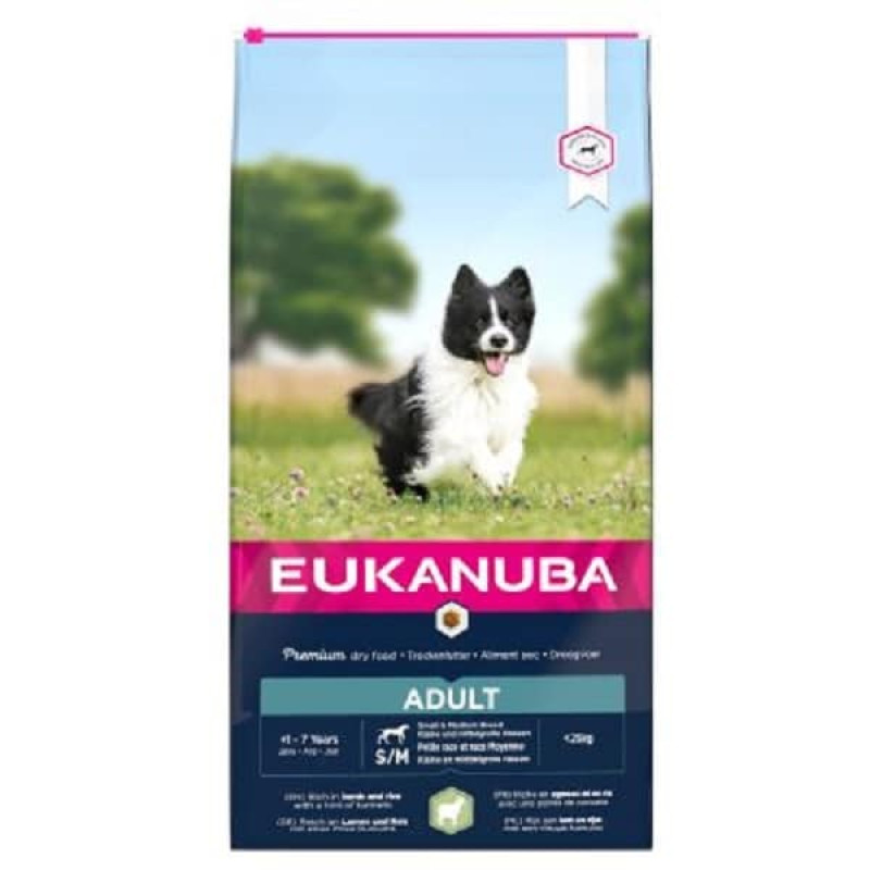 Sausa barība suņiem : Eukanuba Adult Small/Medium Breed Lamb/Rice 2.5kg