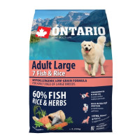 Sausa barība suņiem - Ontario Dog Adult Large Fish and Rice, 2,25 kg