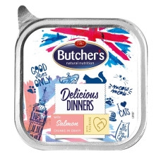 Konservēta barība kaķiem - Butchers Delicious Dinners food for cats CIG with salmon 100g