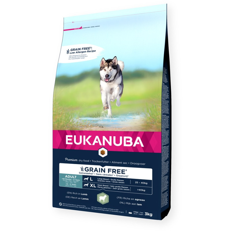 EUK DOG ADULT LARGE GRAIN FREE LAMB&RICE 3KG